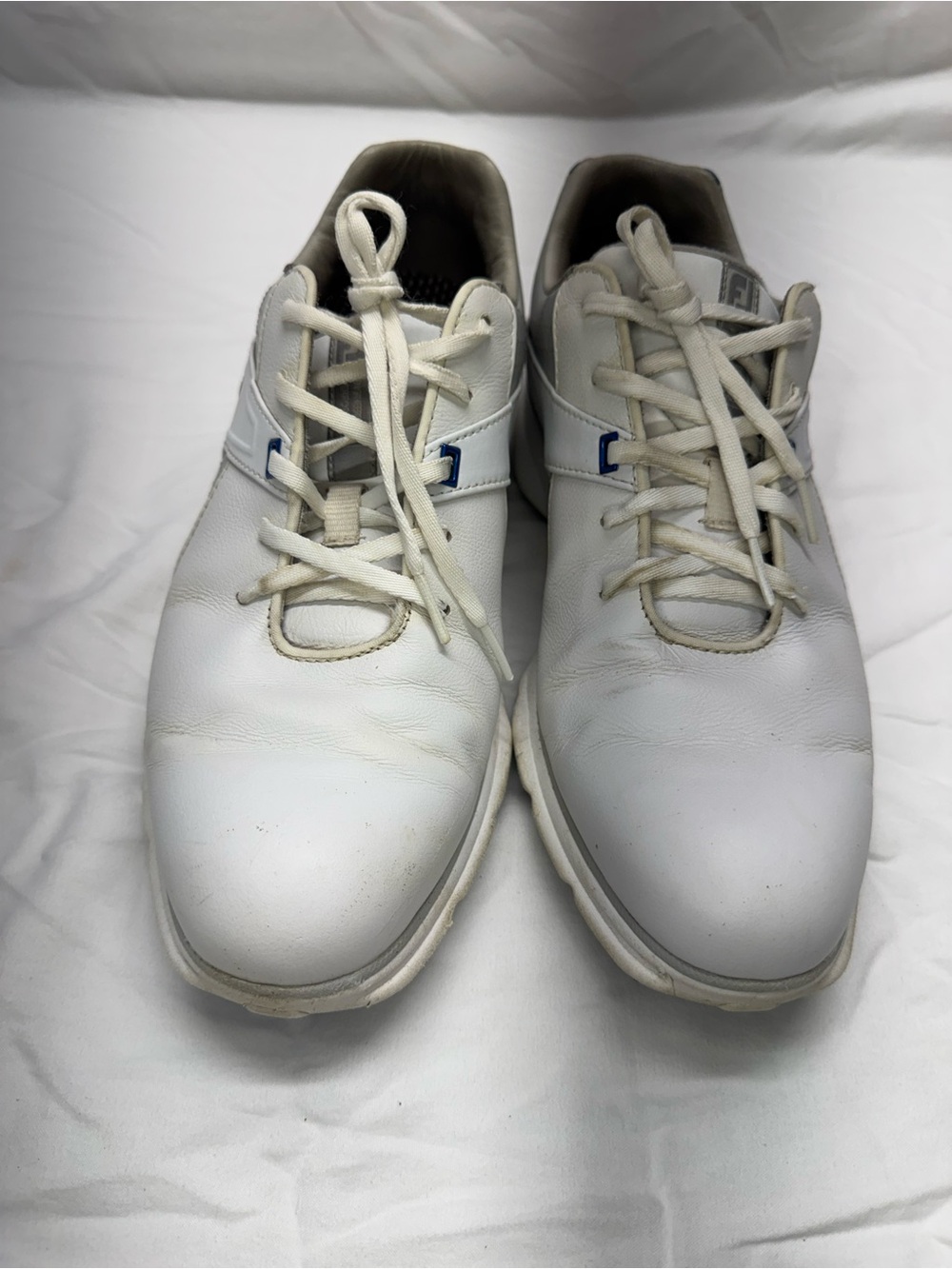 FootJoy White Athletic Golf Shoes with Blue Accents